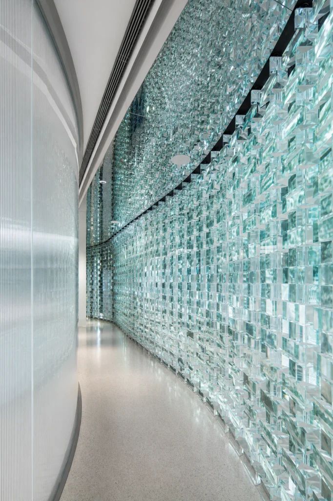 Crystal Bricks & Blocks used in a custom interior crystal screen application