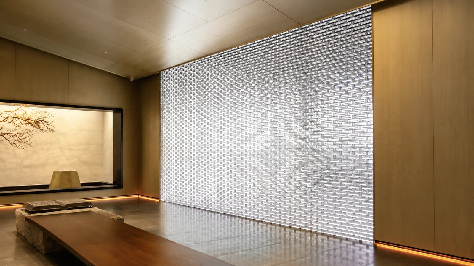 Crystal Bricks & Blocks used in a custom interior crystal screen application