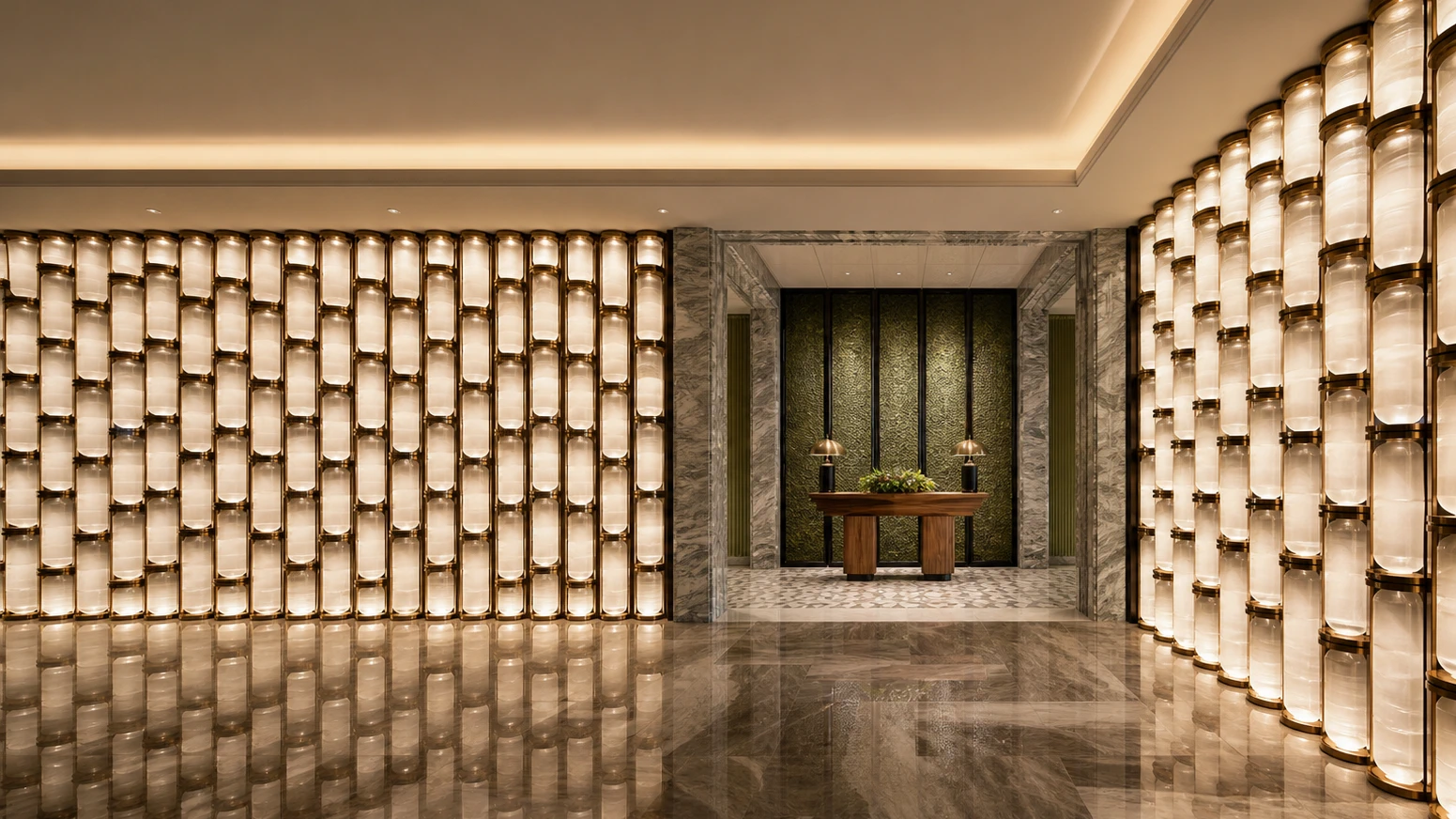 Crystal Tubes & Bars used in a custom interior crystal screen application