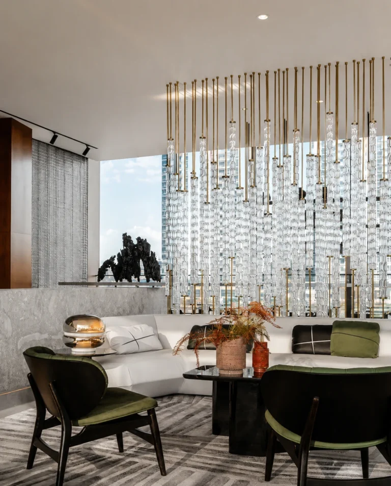 Crystal Tubes & Bars used in a custom interior crystal screen application