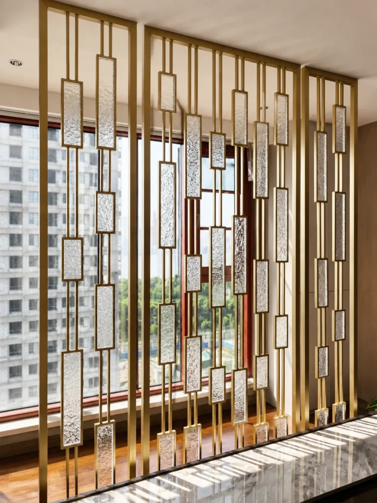 Shaped Crystal Modules used in a custom interior crystal screen application
