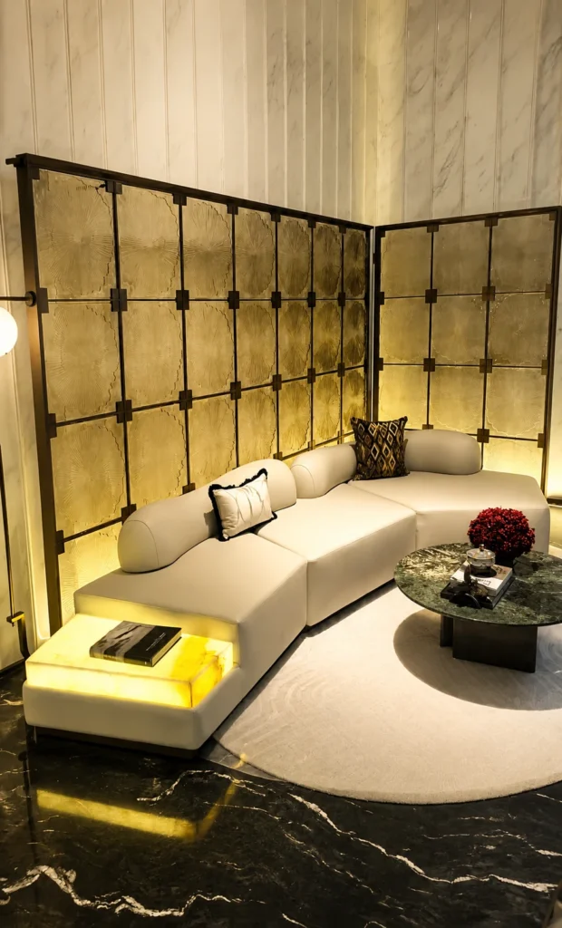 Square Crystal Panels & Modules used in a custom interior crystal screen application