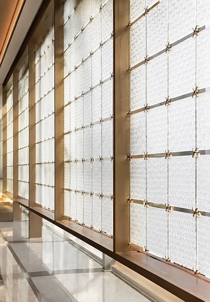 Square Crystal Panels & Modules used in a custom interior crystal screen application