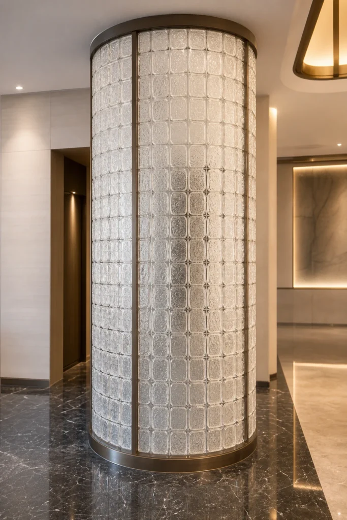 Tube-Linked Crystal Panels used in a custom interior crystal screen application